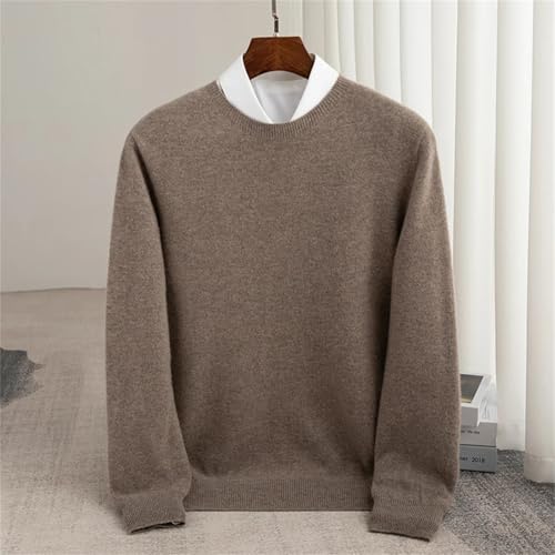 Men Classic Crewneck Seamless Wool Sweater Business Long Sleeve Soft Warm Thick Knitted Pullover3