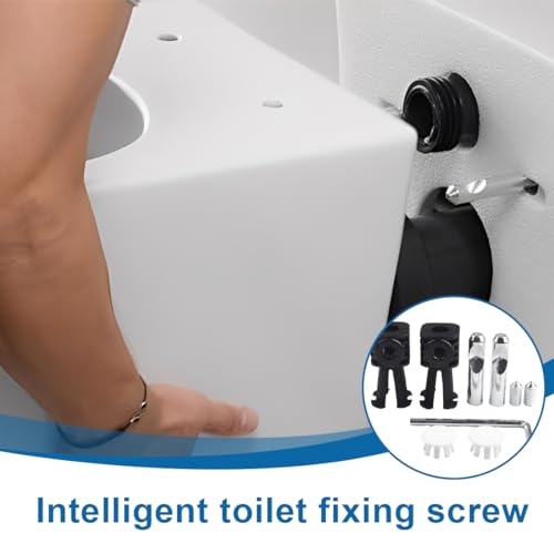 EIHI 1 Satz WC-Fixierungsschrauben(Schwarz) - Für Wand-WC-Installation, Mit Kurzen Schraubenschlüssel Allgemeine,Toilettenzubehör