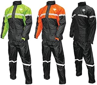 Nelson Rigg Stormrider Rain Suit; 100% Waterproof, Pants and Jacket Included with Reflective striping (Hi-Viz Yellow/Black, Large)