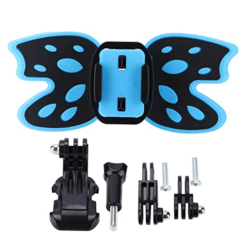 Helmet Chin Camera Mount Adjustable Bendable Action Camera Motorcycle Helmet Mount for Outdoor Adventure Universal All Motion Cameras PC Silicone 105g (Blue)