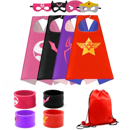 Set 4 piezas capes y máscaras para niñas