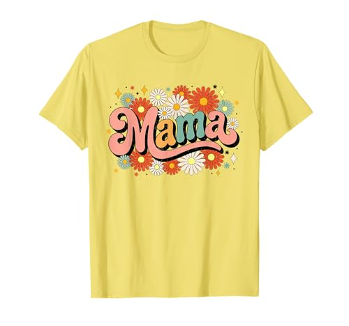 Floral Mama Flower Groovy Vintage Happy Mother's Day T-Shirt