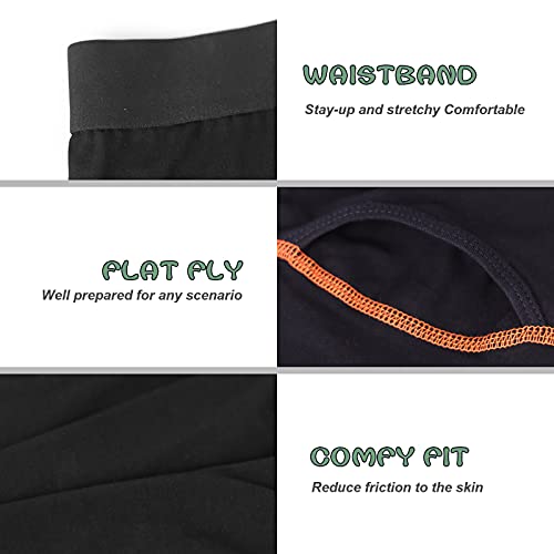Conkend Boys Boxer Briefs Cotton Underwear For Big Boys Toddler Breathable Soft Mesh Performance Sport Boxers Briefs With Fly 5 Pack Black 14-16 #TOP1