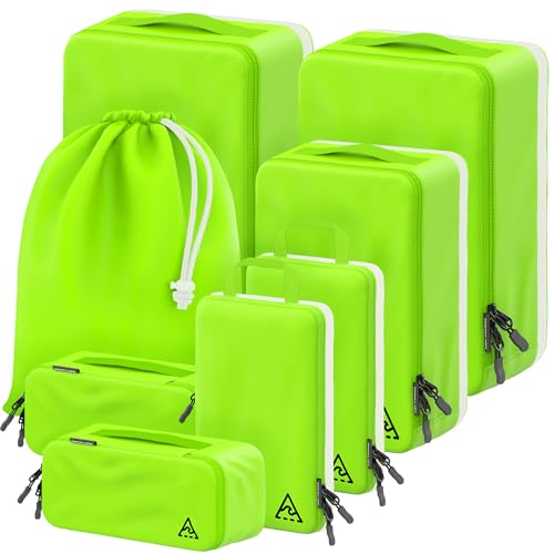 8-Piece Luxury Compression Packing Cubes & Bags for Travel –