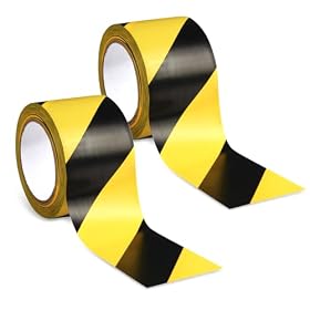 TESSTSY 2 Rollo Cinta de Seguridad Amarilla y Negra 48mm x…
