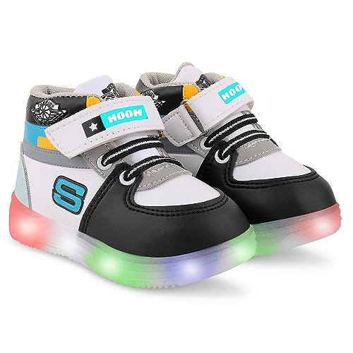 Image of Hooh Kids Unisex Fashionable LED Lights Unisex Sneakers and Walking Shoes for Boys and Girls of Age 2 Years to 10 Years