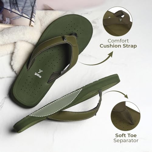 Image of YOHO ArchFlex orthopedic slippers for men | Arch support for pain relief | Soft, Anti-Skid, lightweight | comfortable padded straps flip flops for Everyday