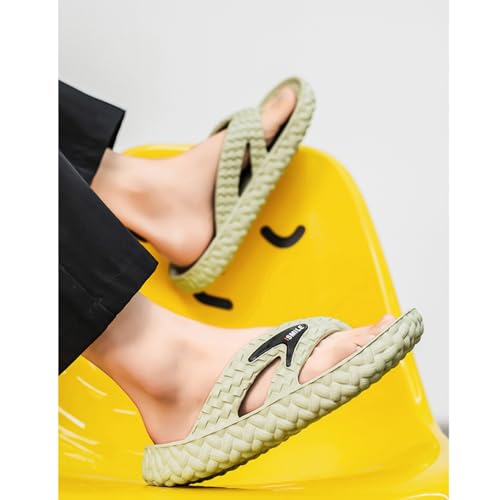 Shower Slipper Fashion Solid Color Letter Flip Flops Men's Home Outdoor Wear Soft Sole ls (Black 39 EU)4