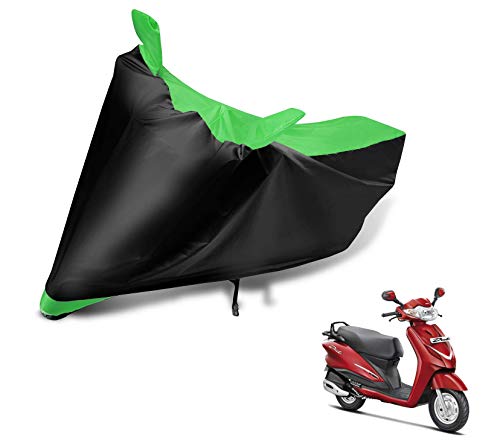Image of Auto Hub Scooty Cover Compatible with Hero Duet with Mirror Pocket, Dustproof, Heat Resistant, Triple Stitched, Duet Scooty Cover- Black, Green