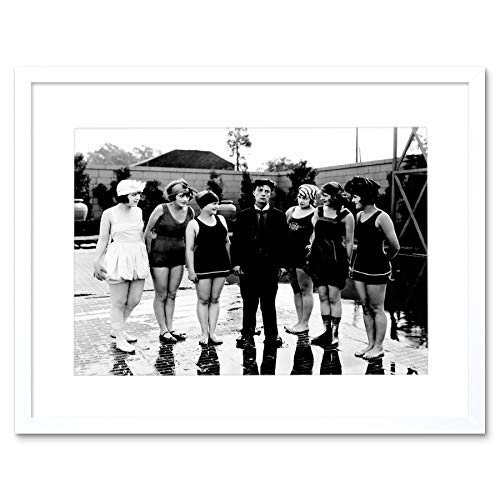 Image of Wee Blue Coo Vintage Photo Group Movie Star Buster Keaton Picture Framed Wall Art Print