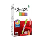 Colores surtidos Sharpie 94328 Paquete de 12 marcadores Sharpie Fine, 1,0 mm, multicolor, lima/naranja/frambuesa