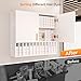 Salon Staion Hair Color Bar Organizers, Hair Color Rack, Barber Station Cabinet with Drawers & Adjustable Shelves, Wall Mounted Tube Storage Station for Salon Display, White