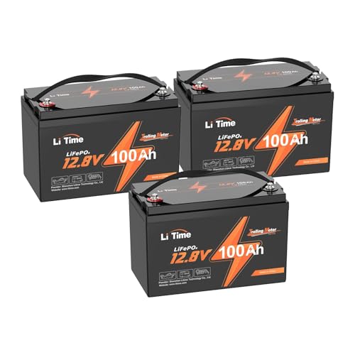 Image of Litime 12V 100Ah LiFePO4 Battery for RV, Trolling Motors, Marine(3 Pack)