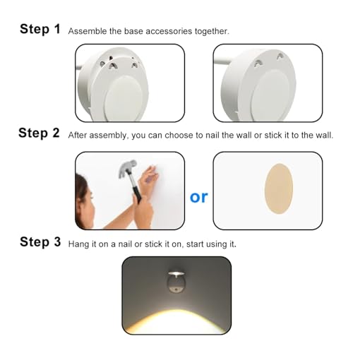 Luz nocturna LED para pasillos oscuros con batería USB que evita taladrar la pared 6