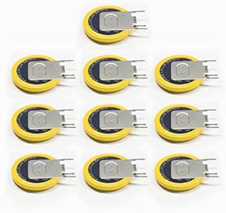 10X EEMB CR2032 Battery with Solder Tabs Non-Rechargeable Tabbed 3V CR2032 Lithium Batteries UL Certified (10 Count, CR2032-PEN3)