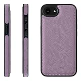 HANATORA for iPhone 17e 16e ケース 本革 耐衝撃 バンパー型 スマホケース スマホ 側面本革 シュリンクレザー ギフト パープル WPG-16e-Purple