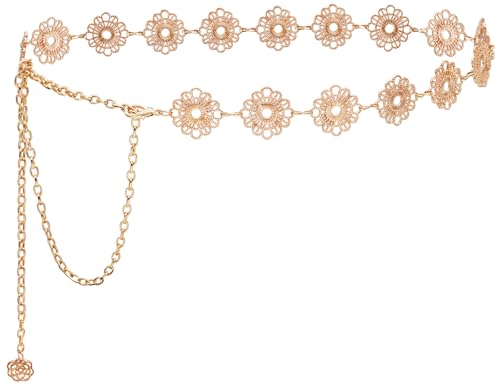 O-Ring Waist Chain for Women Metal Link Chain Belt for Jeans Dress