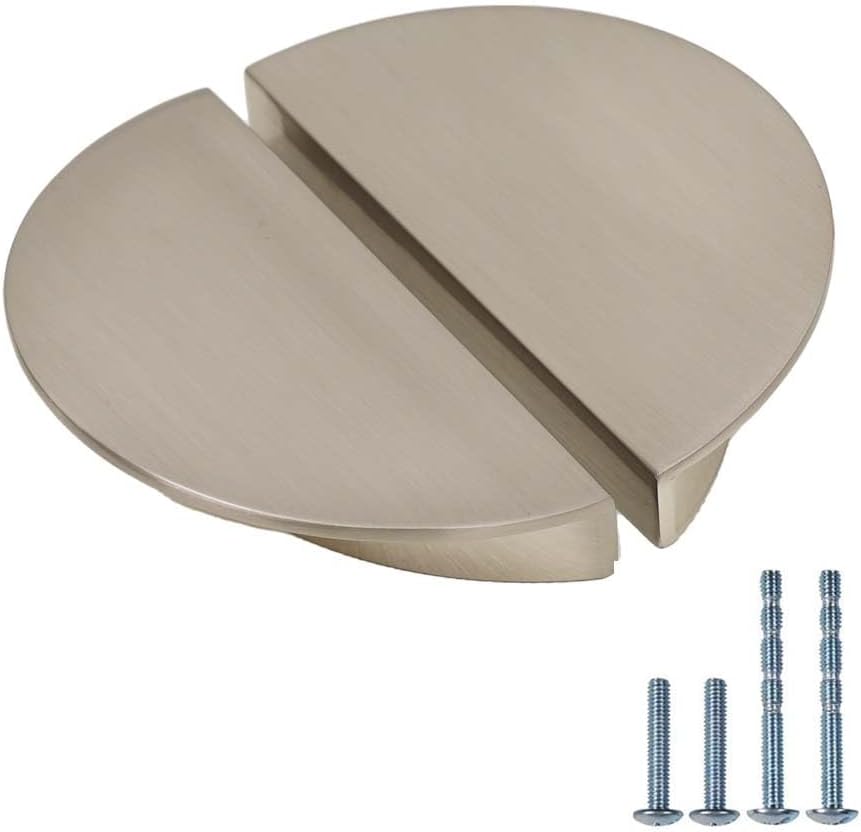 Half Moon Cabinet Pulls, 2.5 inch Cabinet Pulls, Decorative Semi Circle Handle, Edge Handle for Cabinet, Drawer, Cupboard (6, Rose Gold)