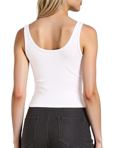 1Piece Crop Tops for Women, U Neck Sleeveless Tank Tops, Basic Cropped Racerback Going Out Tops Athletic Sports Shirts4