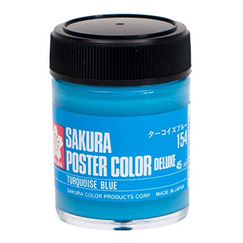 サクラクレパス 絵の具 ポスターカラーDX 45ml ターコイズブルー PWD45ML#154