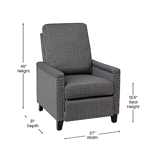 Sillón reclinable tela gris con espuma 1 cuerpo miniatura 3