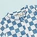 Lukivech Toddler Baby Boy Rash Guard Swimsuit Checkerboard Short Sleeve One Piece Zipper Bathing Suit Swimwear Beach Sunsuit (Blue, 18-24 Months)