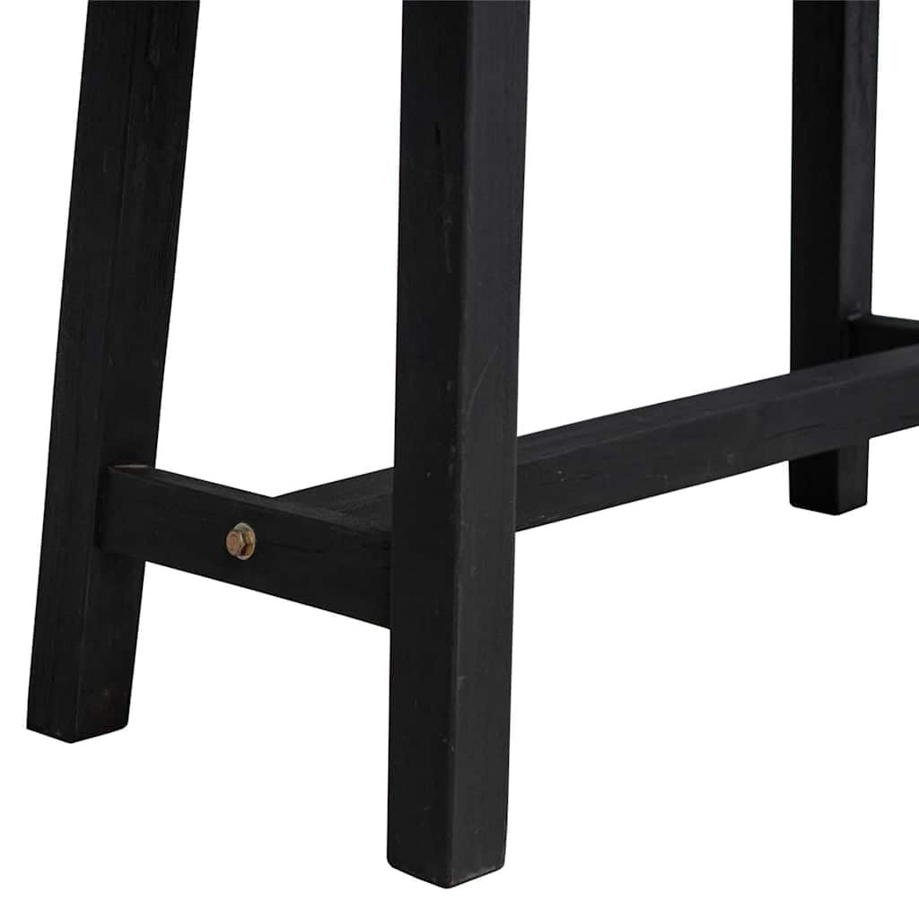 Ławka 80 cm, lite drewno tekowe z lakierowanym na czarno metalowym stelażem, ławka do siedzenia do jadalni, kuchni, korytarza, solidne drewniane wzornictwo w stylu wiejskim, zajmuje mało