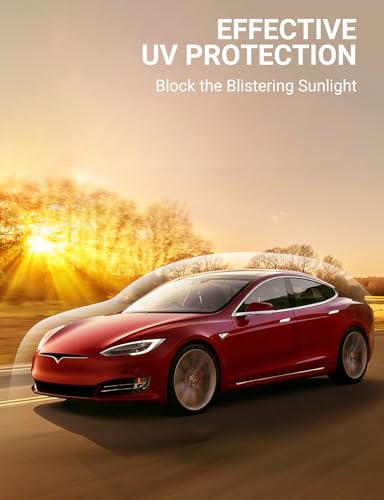 BASENOR 2024 2023 2022 Tesla Model S Model S Plaid Glass Roof Sunshade UV Rays Protection Foldable Sunroof Sunshade Top Window Sun Shades for Tesla Model S Heat Isolate Split Type Upgraded Grey - Thumbnail 5