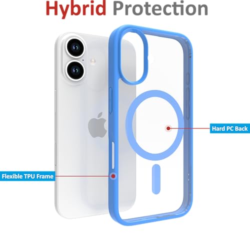 Image of Polycarbonate Case for iPhone 16 Plus, [Military Grade Drop Protection] Full Body Heavy Duty Rugged Case Shockproof Protective - Combo [1 Case + Screen Protector + Camera Lens] Blue