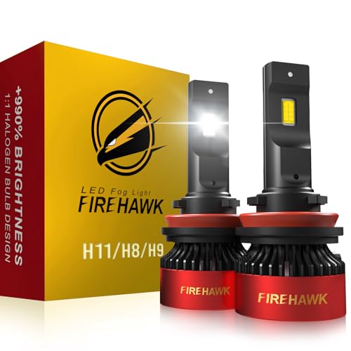 Image of Firehawk H11 /H8 /H9 /H16 Bulbs 70000LM Pure White 6000K Plug & Play IP68 Waterproof Fog Light, Pack of 2