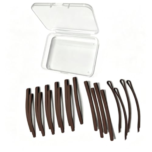 Curved Brown Bobby Pin, Short Matte Metal Bobby Pins for Women