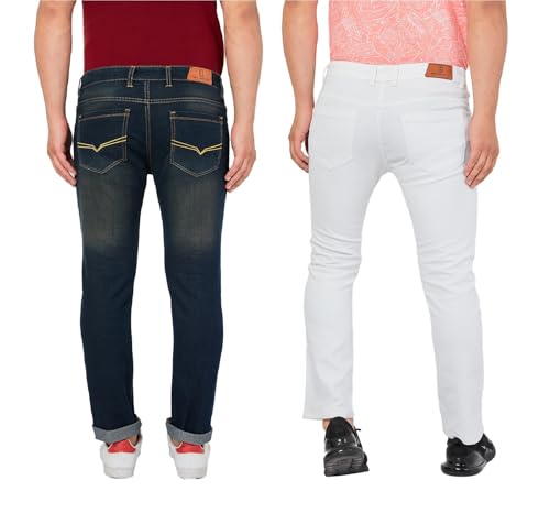 Image of Ben Martin Men's Slim Fit Mid Rise Pack of 2 Stretchable Casusal Denim Combo Jeans Pant, CMB-AU24