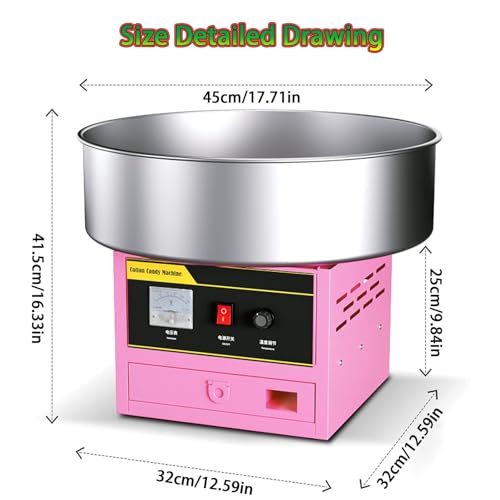 RayGenius Zuckerwatte-Maschine Kommerzielle Zuckerwatte-Maschine Gas Elektrische Zuckerwatte-Maschine Mit Edelstahl-Tablett FüR Geburtstage Partys Feiern. – Bild 8