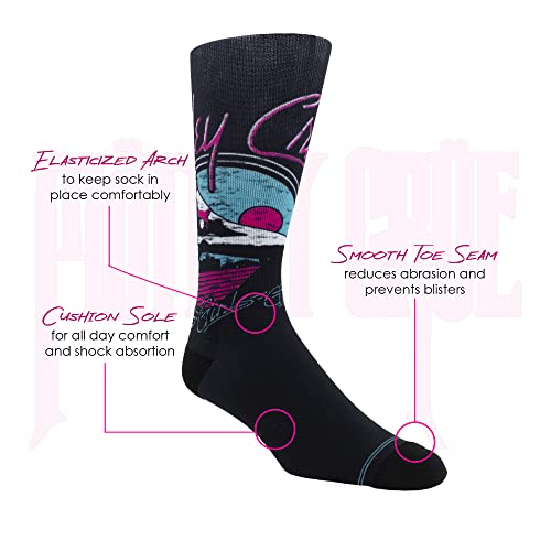 PERRI'S SOCKS Motley Crue Officially Licensed Dye Sublimation Crew Socks - Soft & Breathable, Cushioned Novelty Rock Band Socks for Men and Women - Special Edition Series - Standard Size3