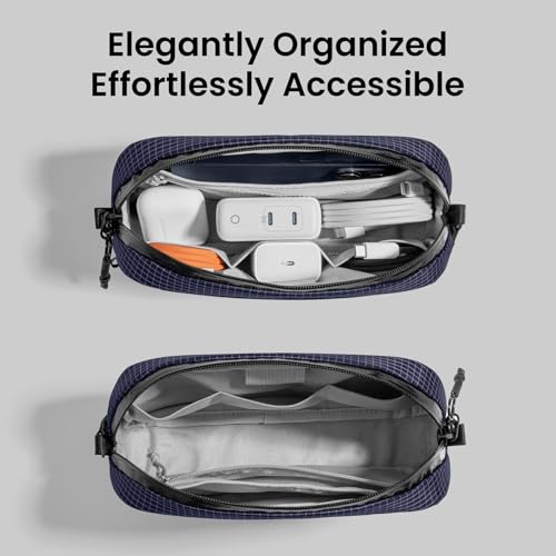 Image of tomtoc Electronics Organizer Travel Case Performance, Water Resistant Bag Cable Tech Pouch Accessories, Carry Storage for Cord, Phone, Cables, Airpods, USB Flash Drive, Daily Items