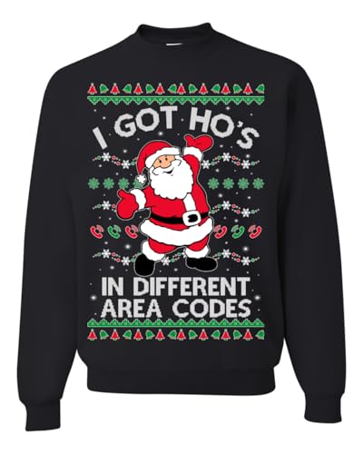 White Santa Claus I Got Ho's in Different Area Codes Ugly Christmas Sweater