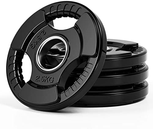 PhysKcal Olympische Hantelscheiben mit Ø50 mm Bohrung 1,25-25 kg | Ergonomische Griffe für leichtes Wechseln & sicheres Heben. Perfekt für Krafttraining im Heimfitnessstudio