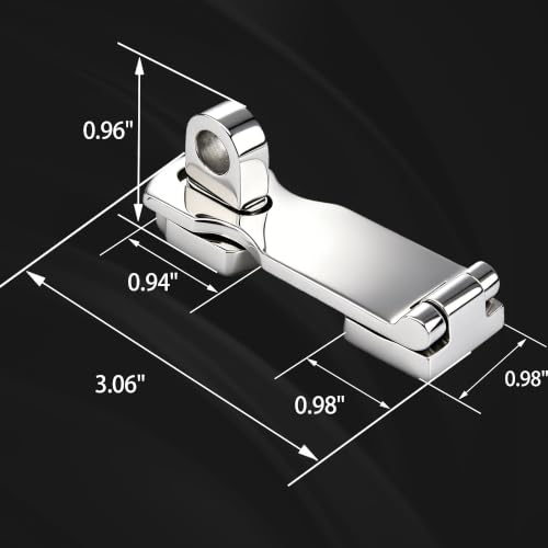 Image of Stainless Steel Hasps Marine Grade 316 SS Boat Latches Heavy Dudy Door Latch with Screws (D-2 Pack)