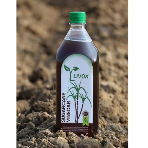 Image of LIVOX Organic 1 Litres Sugar Cane Vinegar 100% Pure Ganne Ka Sirka Made In Village Eat Natural Live Healthy.