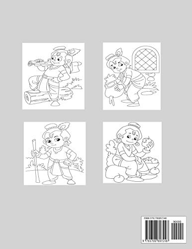 Krishna Coloring And Activity Book For Kids: 29 Cute Krishna Coloring Pages, 8.5 x 11 size, Glossy Cover Finish image 4