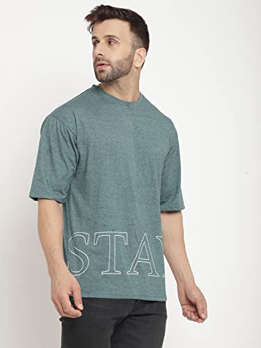Image of GRITSTONES Men Oversized Half Sleeve Cotton T-Shirt