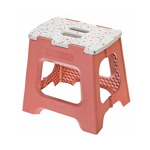 Image of Vigar Compact Step Stool Foldable, 12-1 /2-Inch, Terrazzo Top