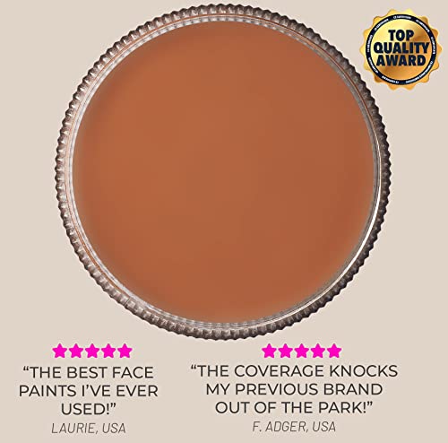 Blue Squid Pro Face Paint - Classic Tan (30Gm), Professional Water Based Single Cake Face & Body Paint Makeup Supplies For Adults Kids Halloween Facepaint Sfx Water Activated Face Painting Non Toxic #TOP1