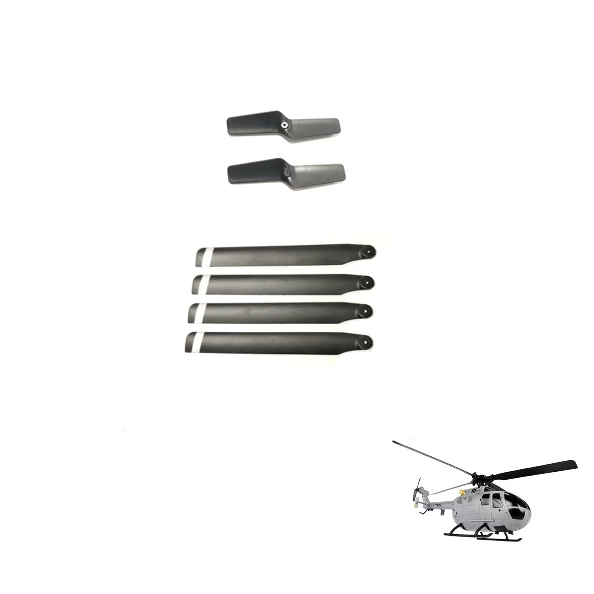 WDDSPSH 2 Pairs of Main Rotor Blades for RC Helicopter C138 C190 C189 C186 C032 C123 C129 V2 K127 K170 (C186)