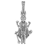 Sterlingsilber (92,5 % Reinheit) Gott Vishnu Anhänger reines Silber Lord Vishnu Medaillon T1354