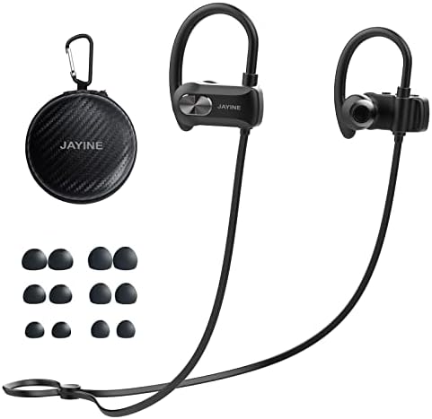 JAYINE Bluetooth Headphones in Ear, Wireless Headphones with Microphone 24H Playtime Bluetooth Earphones 5.3 HD Deep Bass Stereo IP67 Waterproof Running Earbuds Wireless Noise Cancelling for Sport