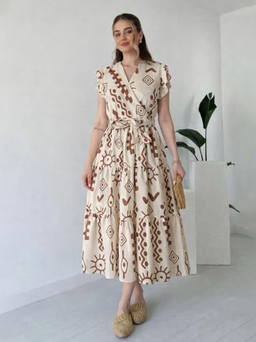 Image of KZULLY | Dress for Women Western Maxi Style, Ethnic Look Outfit for Women, A Line Flared Pattern, Indo Western Dresses, One Piece Long Gown