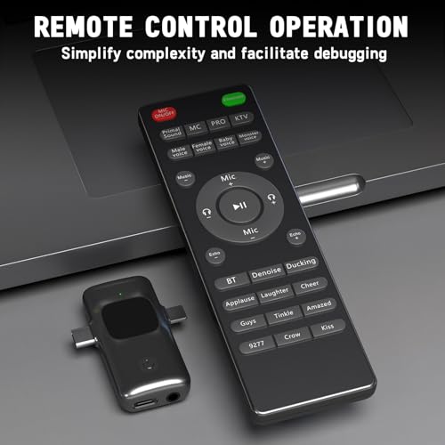 Image of Facmogu E8 Wireless Sound Card Live Streaming Earphones, Portable Multi-Function Sound Card Live Broadcasting Audio Editing Earphones w /Remote Control, Suitable for PS5 Streaming Game YouTube TikTok