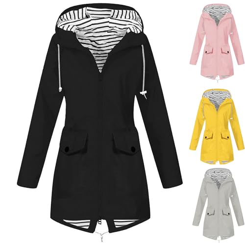 KOG Übergangsjacke Damen Regenjacke Wasserdicht Regenmantel Windbreaker...