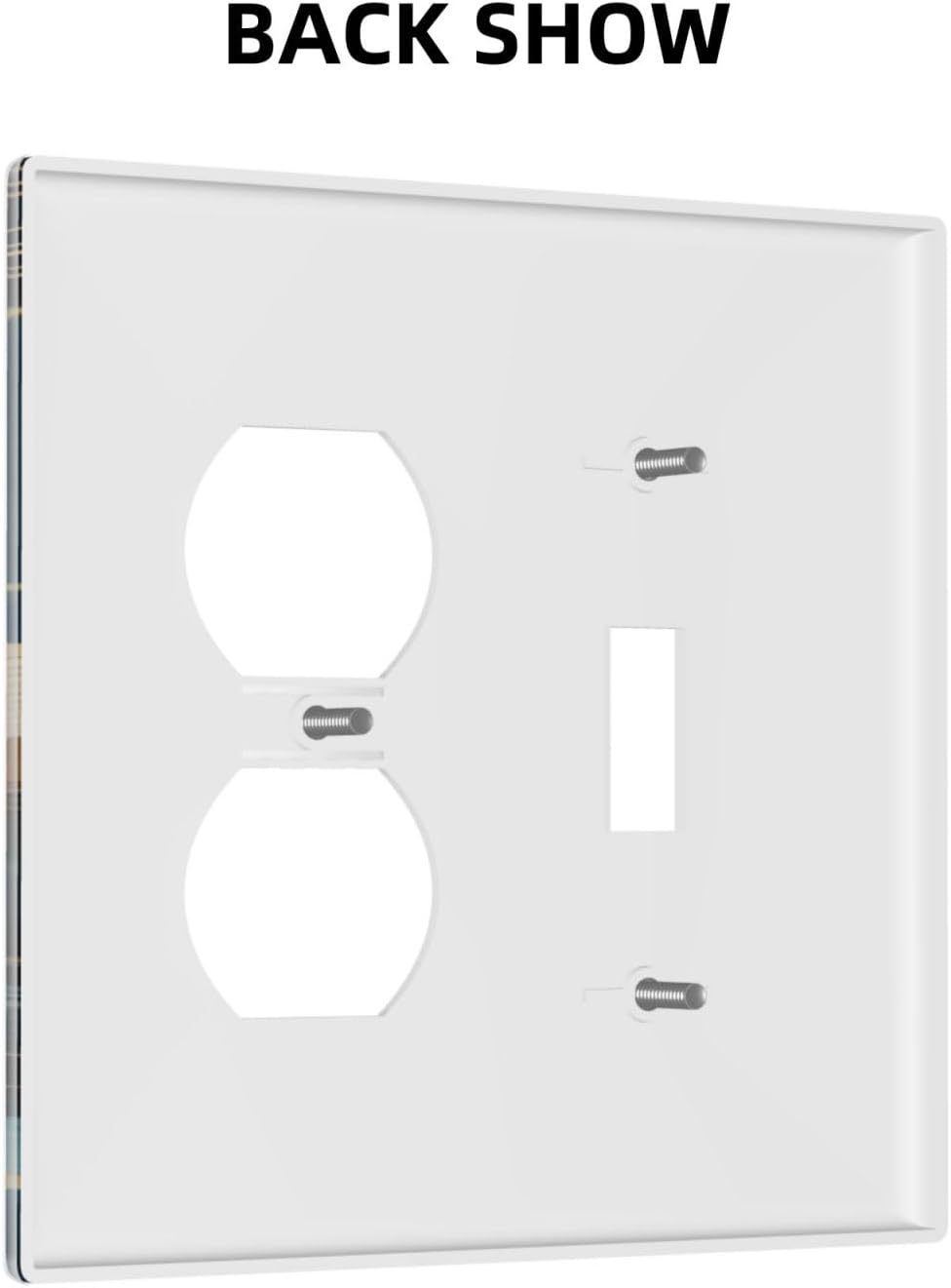 Abstract Boho Gold Mountain Moon Star Night Sky Lake Outlet Covers 2 Gang Combination 1 Toggle/1 Duplex Light Switch Cover Decorative Gfci Wall Plate Electrical Receptacle Switchplate Bathroom